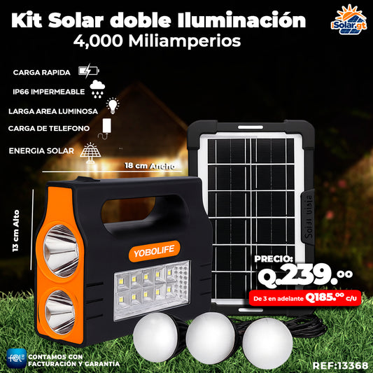 Kit de iluminación Solar de 4000 mah