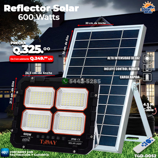 Reflector Profecional Solar 600 watts 🌙