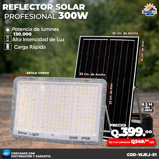 Reflector Solar de forma curva Profesional de 300W ⚡🌞