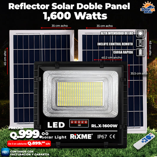 🔆 Reflector Solar Doble Panel de 1600 Watts 🔋☀️