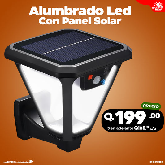 Farol Led con panel solar incorporado