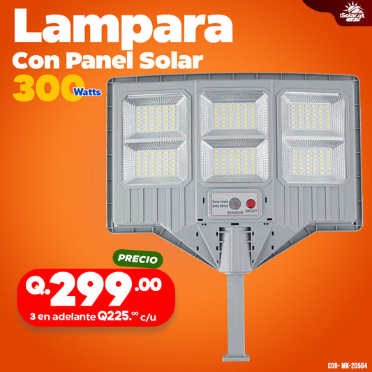 Alumbrado Solar - Panel incorporado 300 watts