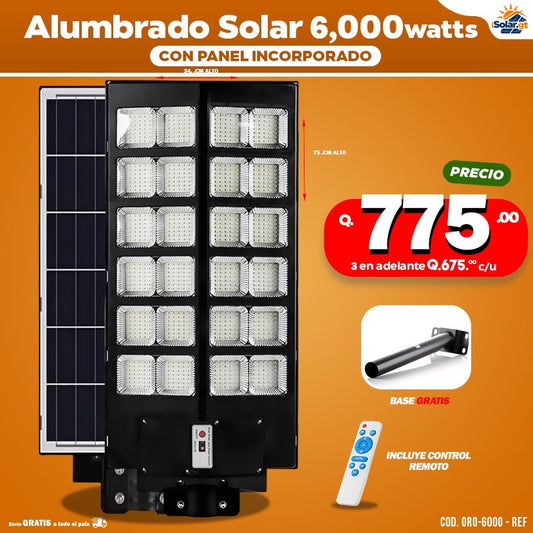 Alumbrados Solares Profesionales Industriales con Panel solar  6,000 Watts