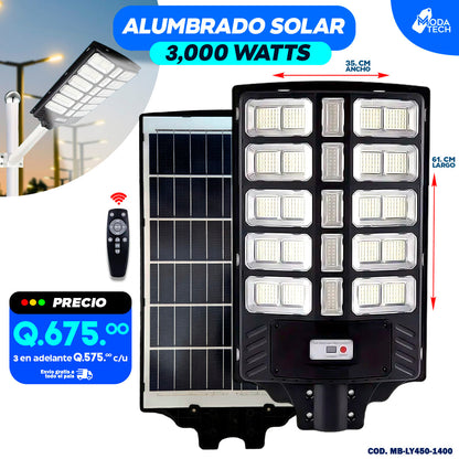 Alumbrados Solares Profesionales Industriales con Panel solar 3,000 watts