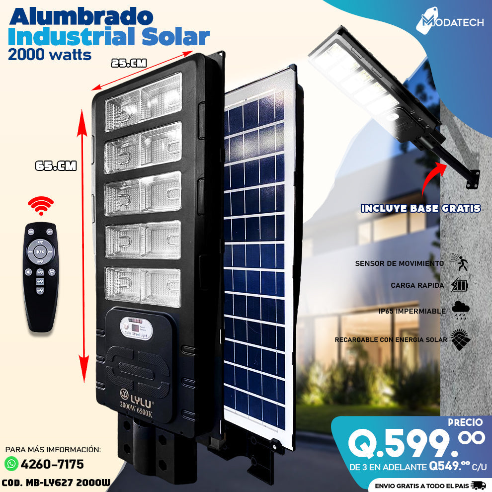 Alumbrados Solares Profesionales Industriales con Panel solar