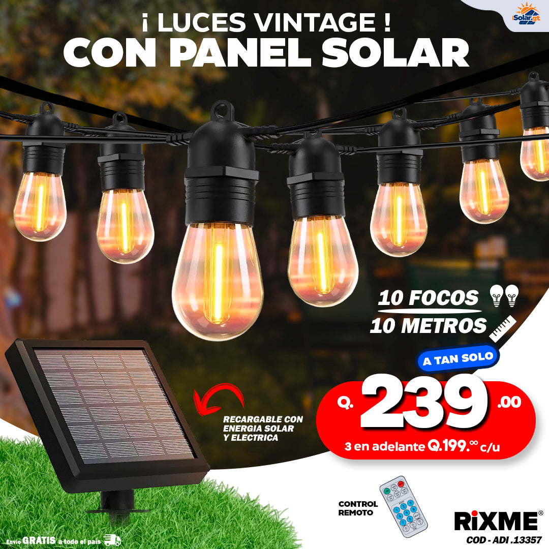 Focos Vintage Solares on Diseño para interiores y exteriores foco