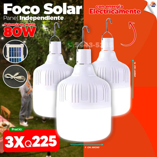 Foco Solar Led de 80 Watts 🌞💡